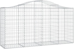vidaXL - Schanskorf - gewelfd - 200x50x100/120 - cm - gegalvaniseerd - ijzer