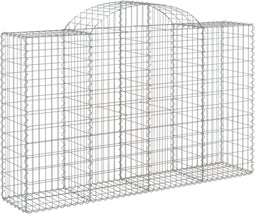 vidaXL - Schanskorf - gewelfd - 200x50x120/140 - cm - gegalvaniseerd - ijzer