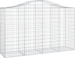 vidaXL - Schanskorf - gewelfd - 200x50x120/140 - cm - gegalvaniseerd - ijzer
