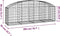 vidaXL - Schanskorf - gewelfd - 200x50x60/80 - cm - gegalvaniseerd - ijzer