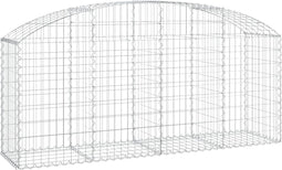 vidaXL - Schanskorf - gewelfd - 200x50x80/100 - cm - gegalvaniseerd - ijzer