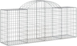 vidaXL - Schanskorf - gewelfd - 200x50x80/100 - cm - gegalvaniseerd - ijzer
