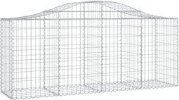 vidaXL - Schanskorf - gewelfd - 200x50x80/100 - cm - gegalvaniseerd - ijzer