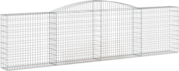 vidaXL - Schanskorf - gewelfd - 400x30x100/120 - cm - gegalvaniseerd - ijzer