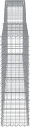 vidaXL - Schanskorf - gewelfd - 400x30x100/120 - cm - gegalvaniseerd - ijzer