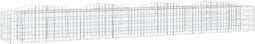 vidaXL - Schanskorf - gewelfd - verhoogd - 400x50x50 - cm - gegalvaniseerd - ijzer