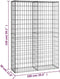 vidaXL - Schanskorf - met - deksels - 150x100x30 - cm - gegalvaniseerd - draad