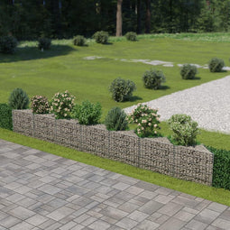 vidaXL Schanskorf muur 450x30x50 cm gegalvaniseerd staal