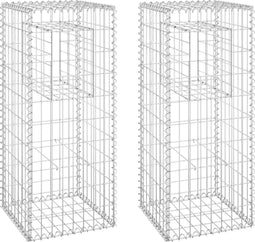 vidaXL - Schanskorf - palen - 2 - st - 40x40x100 - cm - ijzer