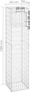 vidaXL - Schanskorf - palen - 2 - st - 40x40x100 - cm - ijzer