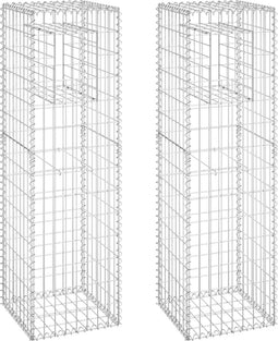 vidaXL - Schanskorf - palen - 2 - st - 40x40x140 - cm - ijzer