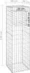 vidaXL - Schanskorf - palen - 2 - st - 40x40x140 - cm - ijzer