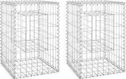 vidaXL - Schanskorf - palen - 2 - st - 40x40x60 - cm - ijzer