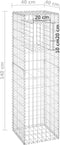 vidaXL - Schanskorf - palen - 2 - st - 40x40x60 - cm - ijzer