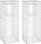 vidaXL - Schanskorf - palen - 2 - st - 40x40x60 - cm - ijzer