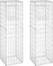 vidaXL - Schanskorf - palen - 2 - st - 50x50x60 - cm - ijzer