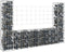 vidaXL - Schanskorf - U-vormig - met - 2 - palen - 140x20x100 - cm - ijzer