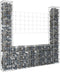 vidaXL - Schanskorf - U-vormig - met - 2 - palen - 140x20x150 - cm - ijzer