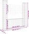 vidaXL - Schanskorf - U-vormig - met - 2 - palen - 140x20x150 - cm - ijzer