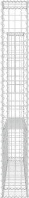 vidaXL - Schanskorf - U-vormig - met - 2 - palen - 140x20x150 - cm - ijzer