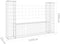 vidaXL - Schanskorf - U-vormig - met - 2 - palen - 140x20x200 - cm - ijzer