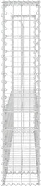 vidaXL - Schanskorf - U-vormig - met - 2 - palen - 140x20x200 - cm - ijzer