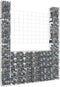 vidaXL - Schanskorf - U-vormig - met - 2 - palen - 140x20x200 - cm - ijzer