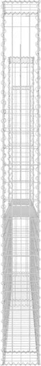 vidaXL - Schanskorf - U-vormig - met - 2 - palen - 140x20x200 - cm - ijzer