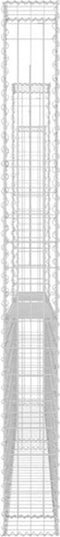 vidaXL - Schanskorf - U-vormig - met - 2 - palen - 140x20x200 - cm - ijzer
