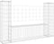 vidaXL - Schanskorf - U-vormig - met - 3 - palen - 260x20x100 - cm - ijzer