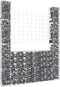 vidaXL - Schanskorf - U-vormig - met - 3 - palen - 260x20x100 - cm - ijzer