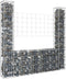 vidaXL - Schanskorf - U-vormig - met - 3 - palen - 260x20x100 - cm - ijzer