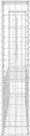 vidaXL - Schanskorf - U-vormig - met - 3 - palen - 260x20x100 - cm - ijzer