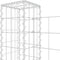 vidaXL - Schanskorf - U-vormig - met - 3 - palen - 260x20x100 - cm - ijzer