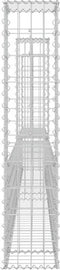 vidaXL - Schanskorf - U-vormig - met - 3 - palen - 260x20x100 - cm - ijzer