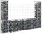 vidaXL - Schanskorf - U-vormig - met - 3 - palen - 260x20x100 - cm - ijzer