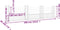vidaXL - Schanskorf - U-vormig - met - 4 - palen - 380x20x100 - cm - ijzer