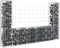 vidaXL - Schanskorf - U-vormig - met - 4 - palen - 380x20x100 - cm - ijzer