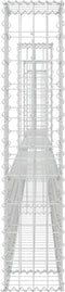 vidaXL - Schanskorf - U-vormig - met - 4 - palen - 380x20x100 - cm - ijzer