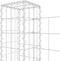 vidaXL - Schanskorf - U-vormig - met - 4 - palen - 380x20x100 - cm - ijzer