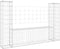 vidaXL - Schanskorf - U-vormig - met - 4 - palen - 380x20x100 - cm - ijzer