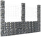 vidaXL - Schanskorf - U-vormig - met - 4 - palen - 380x20x200 - cm - ijzer