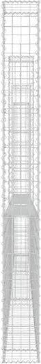 vidaXL - Schanskorf - U-vormig - met - 4 - palen - 380x20x200 - cm - ijzer