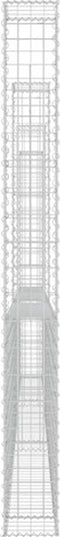 vidaXL - Schanskorf - U-vormig - met - 4 - palen - 380x20x200 - cm - ijzer