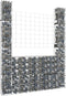 vidaXL - Schanskorf - U-vormig - met - 4 - palen - 380x20x200 - cm - ijzer