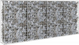 vidaXL - Schanskorfmuur - met - deksels - 200x20x85 - cm - gegalvaniseerd - staal