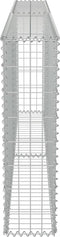 vidaXL - Schanskorfmuur - met - deksels - 200x20x85 - cm - gegalvaniseerd - staal