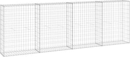 vidaXL - Schanskorfmuur - met - deksels - 300x30x100 - cm - gegalvaniseerd - staal