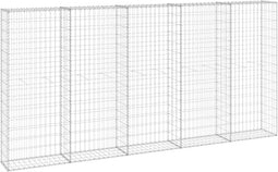 vidaXL - Schanskorfmuur - met - deksels - 300x30x150 - cm - gegalvaniseerd - staal