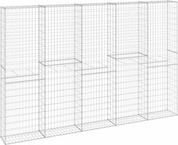 vidaXL - Schanskorfmuur - met - deksels - 300x30x200 - cm - gegalvaniseerd - staal